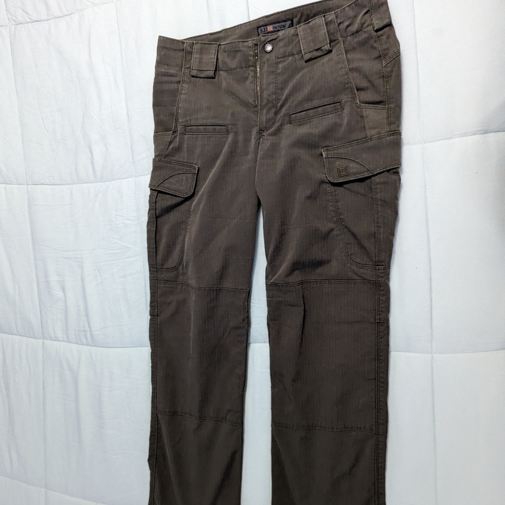 5.11 Women's Stryke pants, Green, size 6 regular. Well-worn, no damage